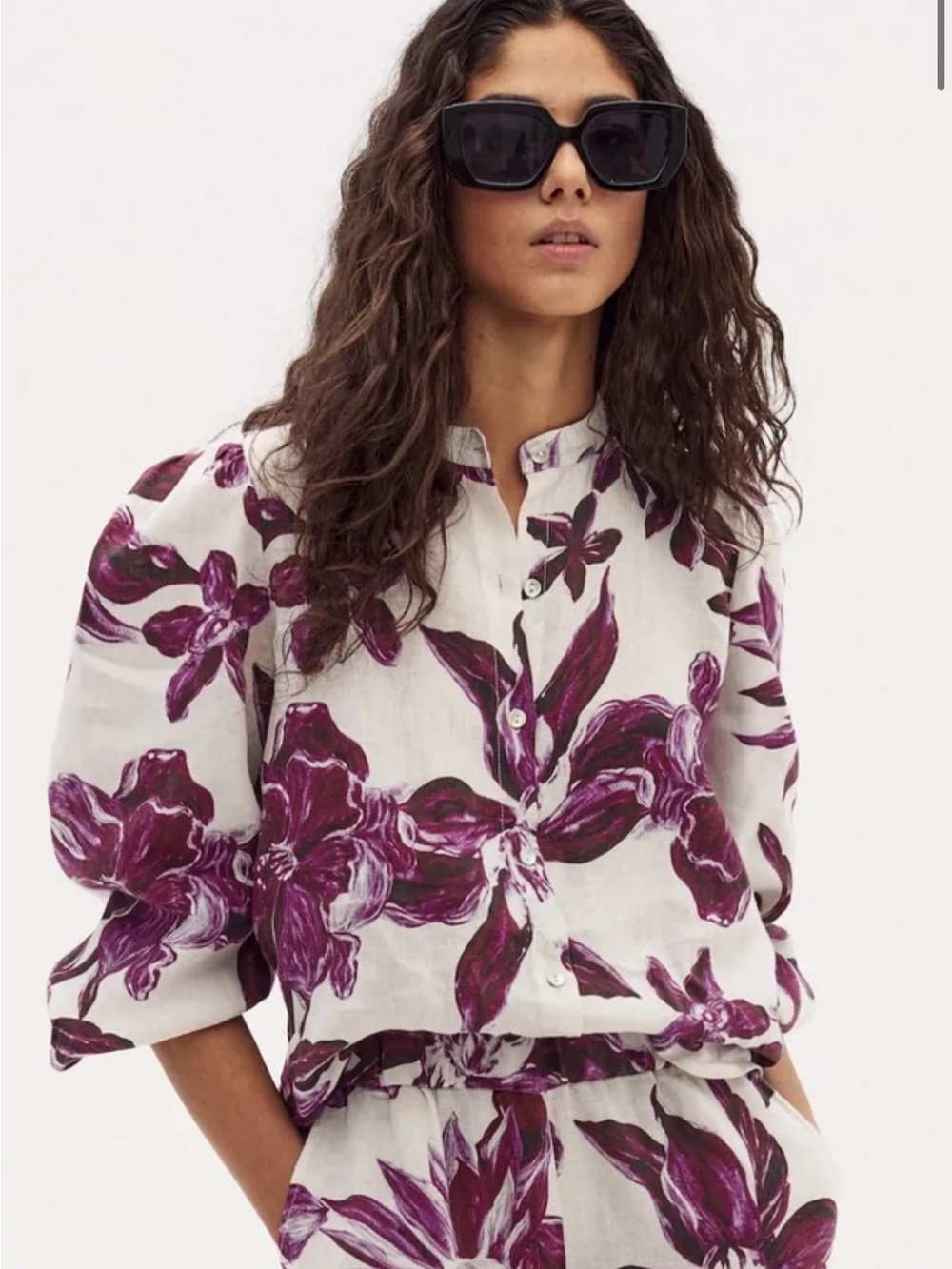 Lanhtropy La Fleur Top and Shorts Set Purple Floral Print
